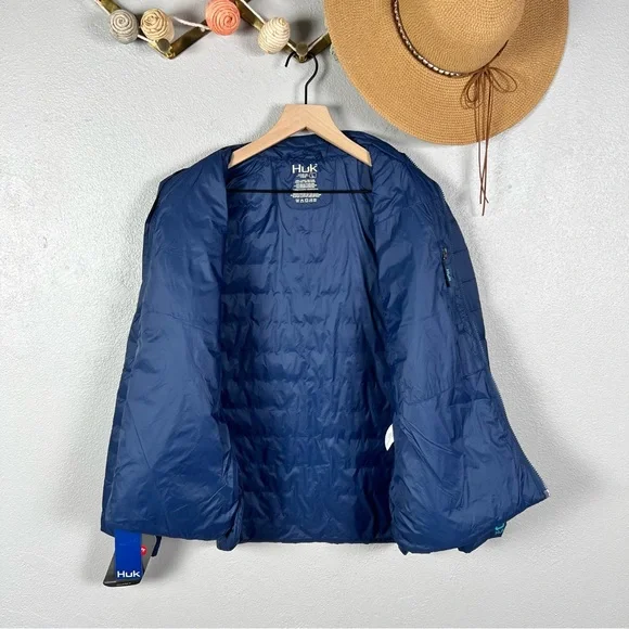 Huk Waypoint Primaloft Insulated Lightweight Packable Jacket Navy Large NWT